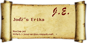 Joós Erika névjegykártya