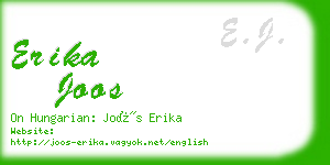 erika joos business card